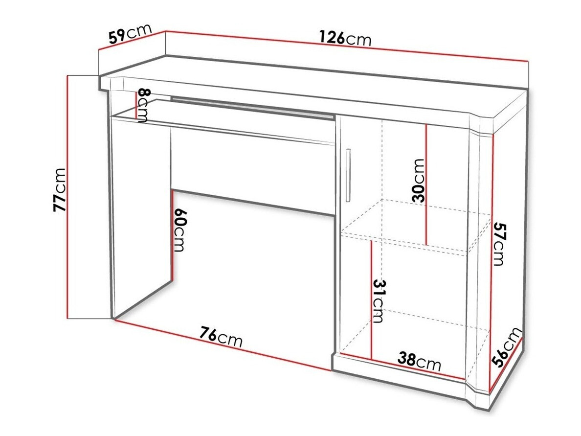 Kancelarijski sto Lorelie 112 (Trufel hrast)