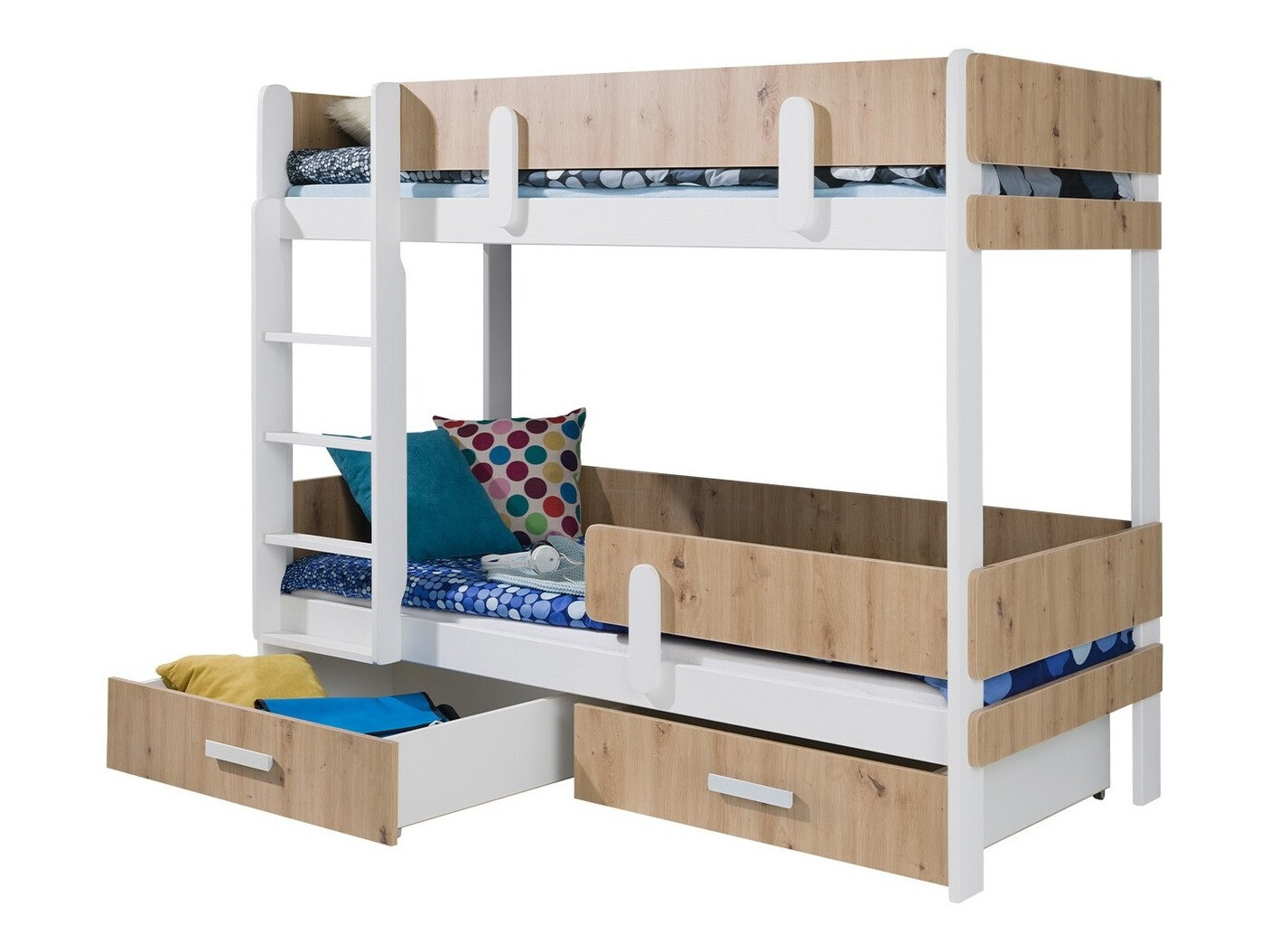 Krevet na sprat Henderson 144 (Belo + Artisan hrast)