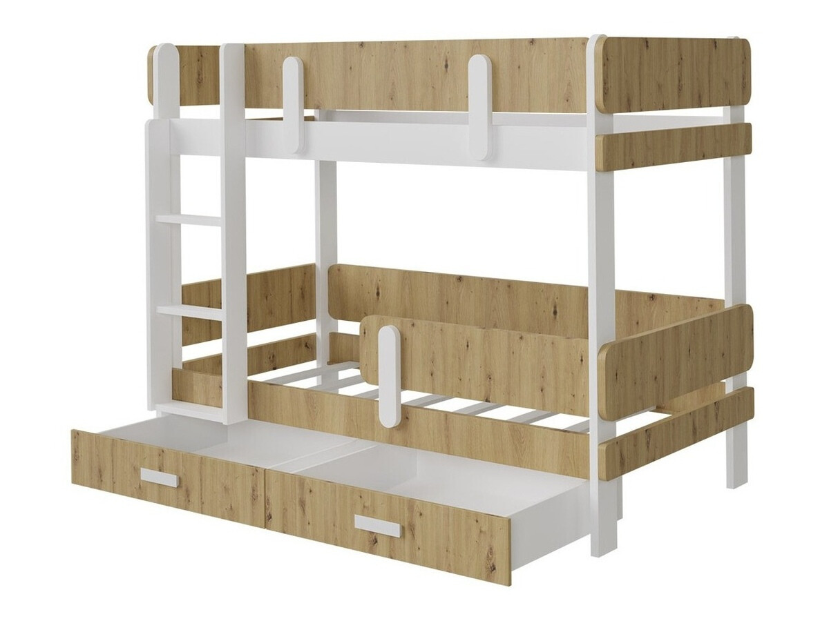 Krevet na sprat Henderson 144 (Belo + Sivo)