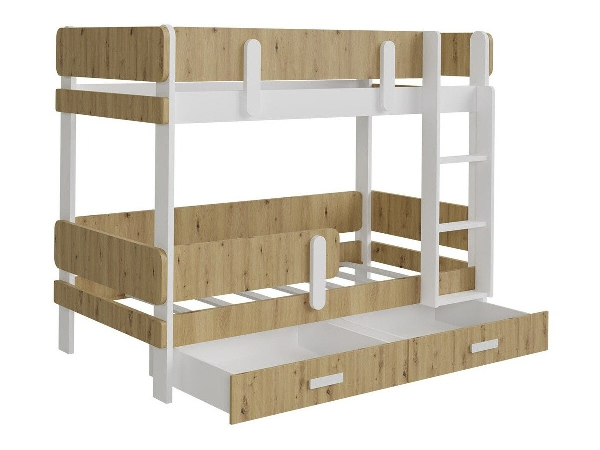 Krevet na sprat Henderson 144 (Belo + Sivo)