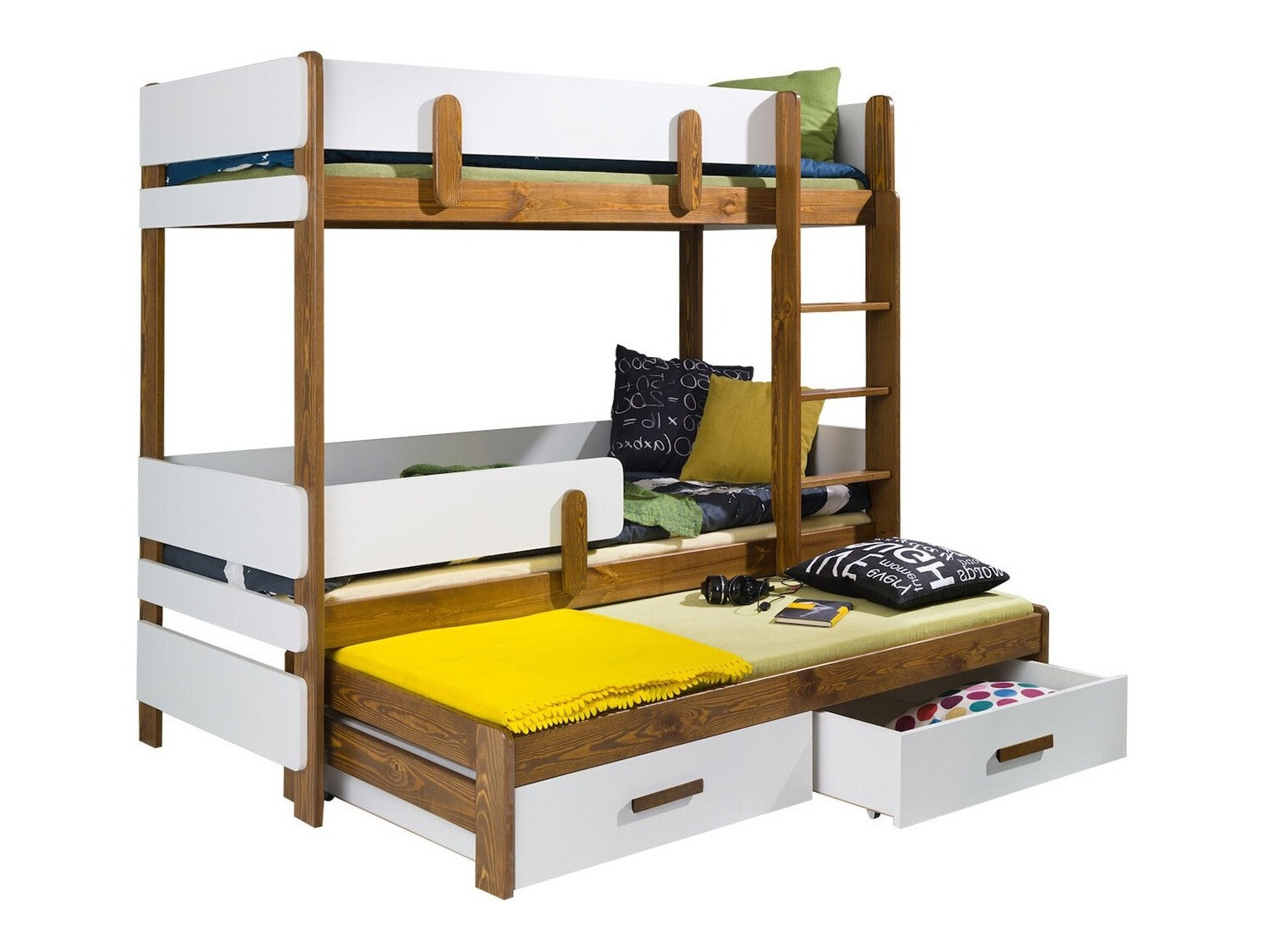 Krevet na sprat Henderson 145 (Belo + Hrast)