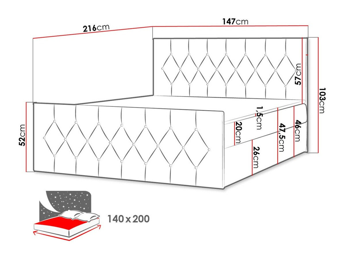 Boxspring krevet Hortulus II (Mikrofaza 12)
