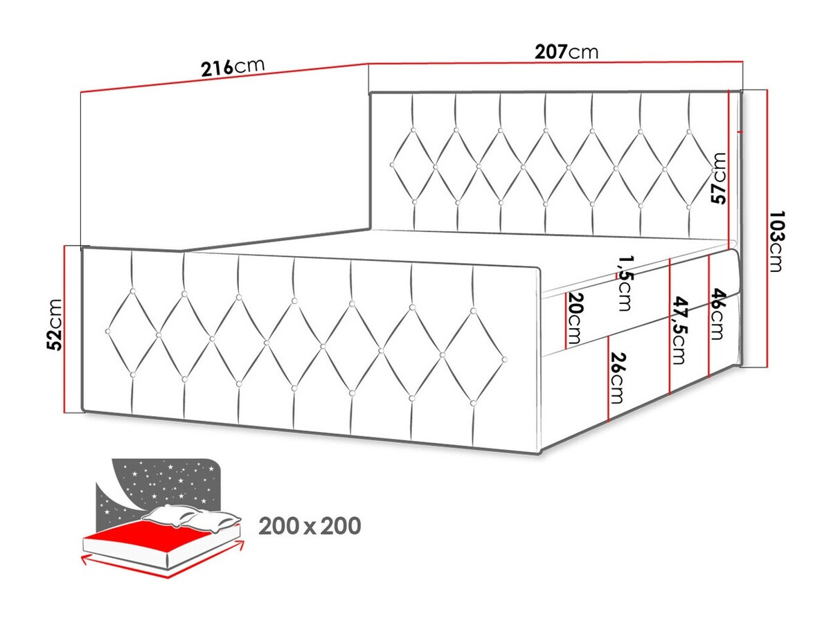 Boxspring krevet Hortulus II (Mikrofaza 20)