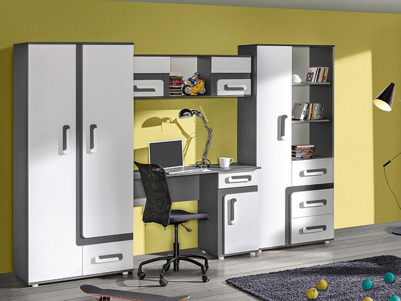 Kancelarijski sto Aviseve 100 (Antricit (ugalj) + Belo)