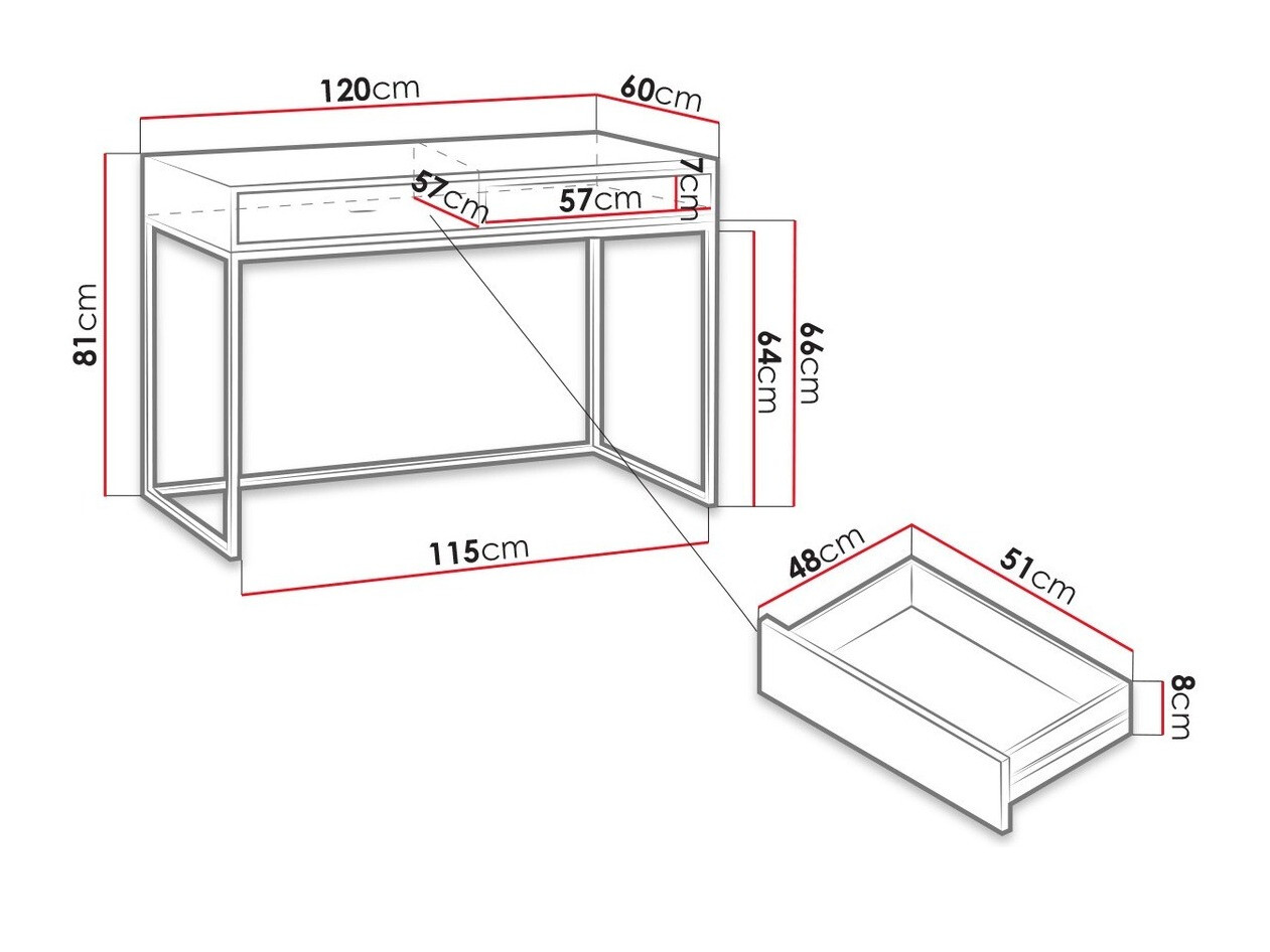 Kancelarijski sto Baltesi 110 (Belo + Zanatski hrast)