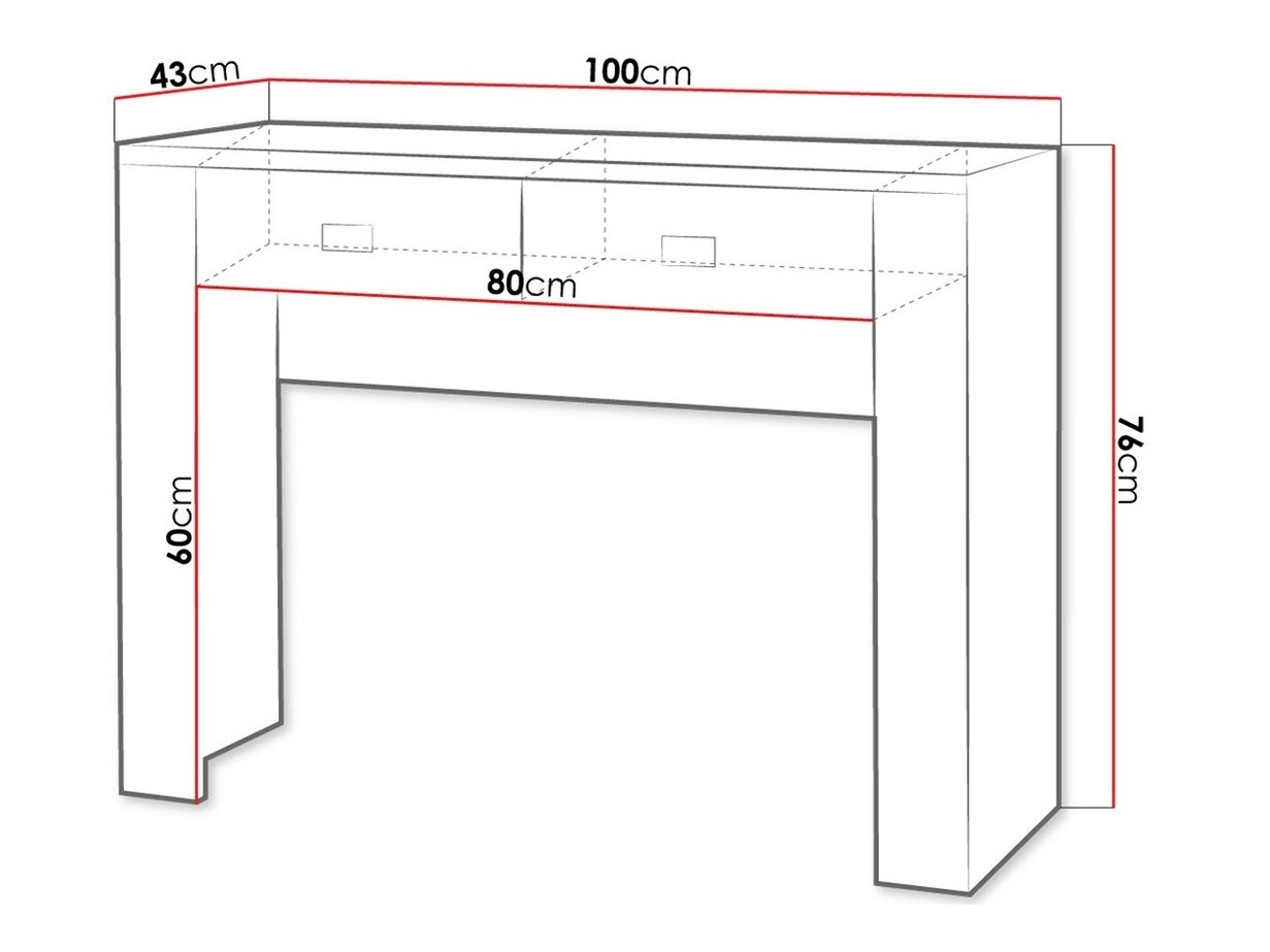 Konzolni stočić Melfeli 113 (Sonoma hrast)