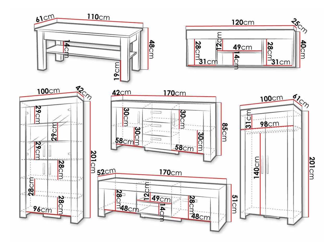 Set za dnevnu sobu Melfeli 126 (Sonoma hrast)