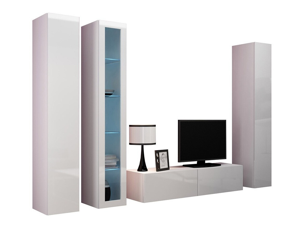 Set za dnevnu sobu Venenou 107 (Belo + Sjajno belo)