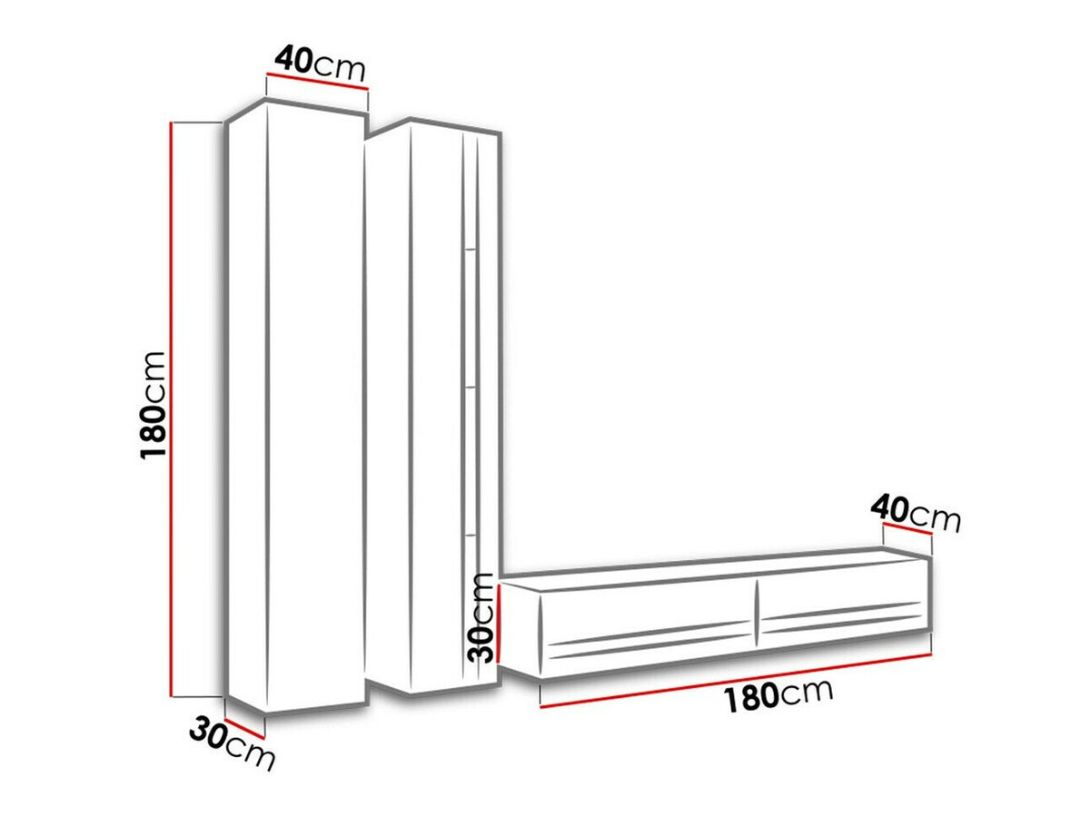 Set za dnevnu sobu Venenou 115 (Belo + Sjajno belo)