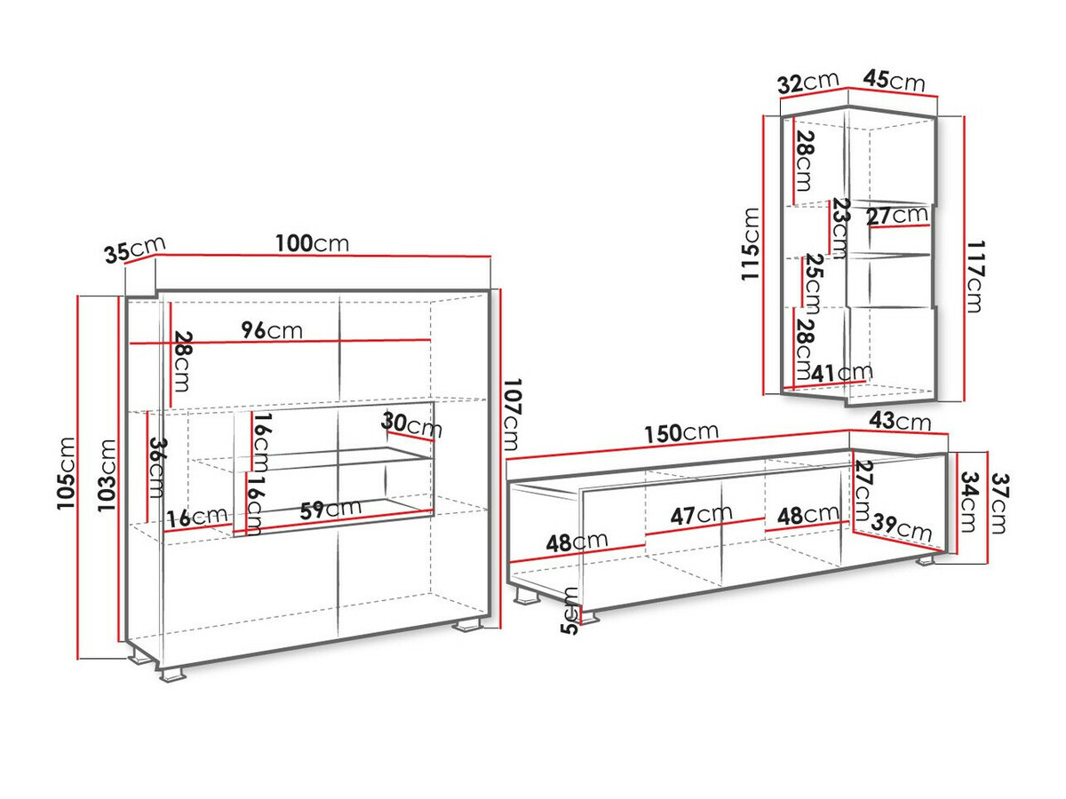 Set za dnevnu sobu Tivdalu 111 (Zlatni hrast)