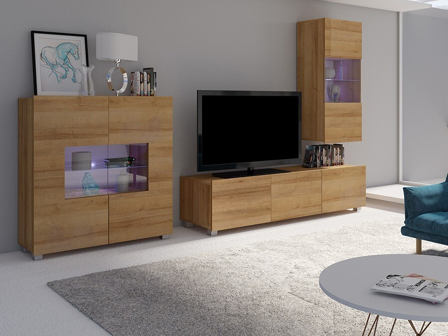 Set za dnevnu sobu Tivdalu 111 (Zlatni hrast)