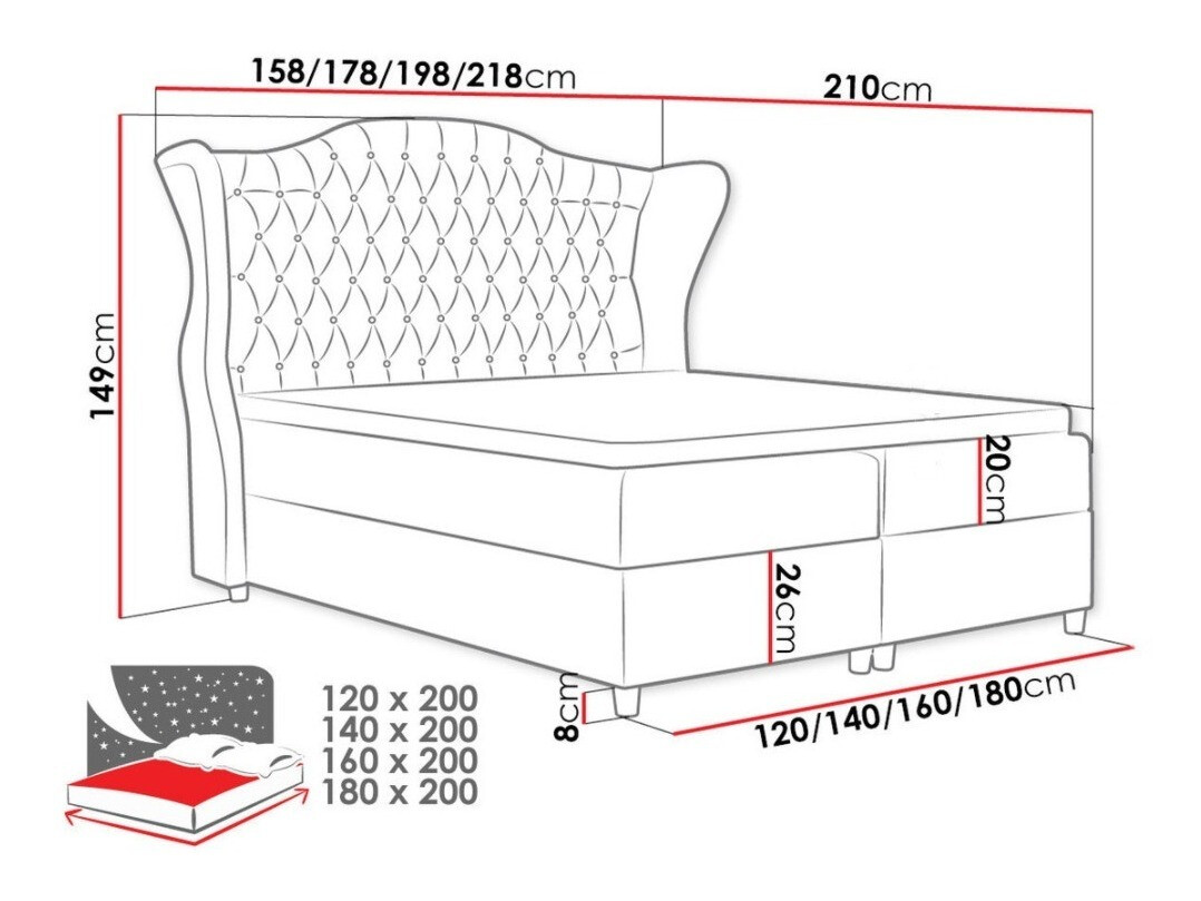 Boxspring krevet Poeta (Kronos 19)