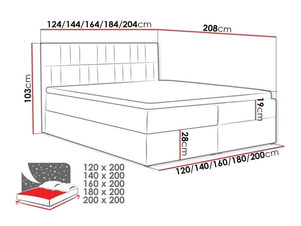 Boxspring krevet Pons I (Kronos 09)