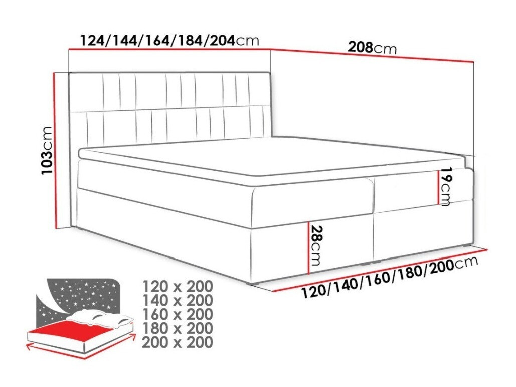 Boxspring krevet Pons II (Kronos 34)