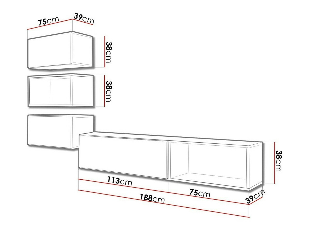 Set za dnevnu sobu Corbele 109 (Crno)