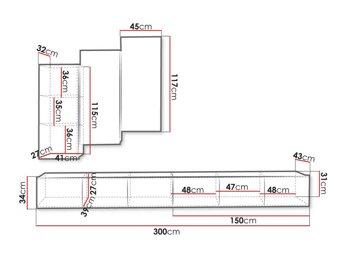 Set za dnevnu sobu Tivdalu 131 (Belo + Crno)