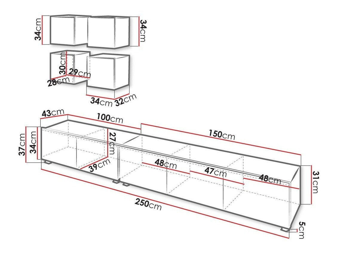 Set za dnevnu sobu Tivdalu 132 (Belo + Sjajno belo)