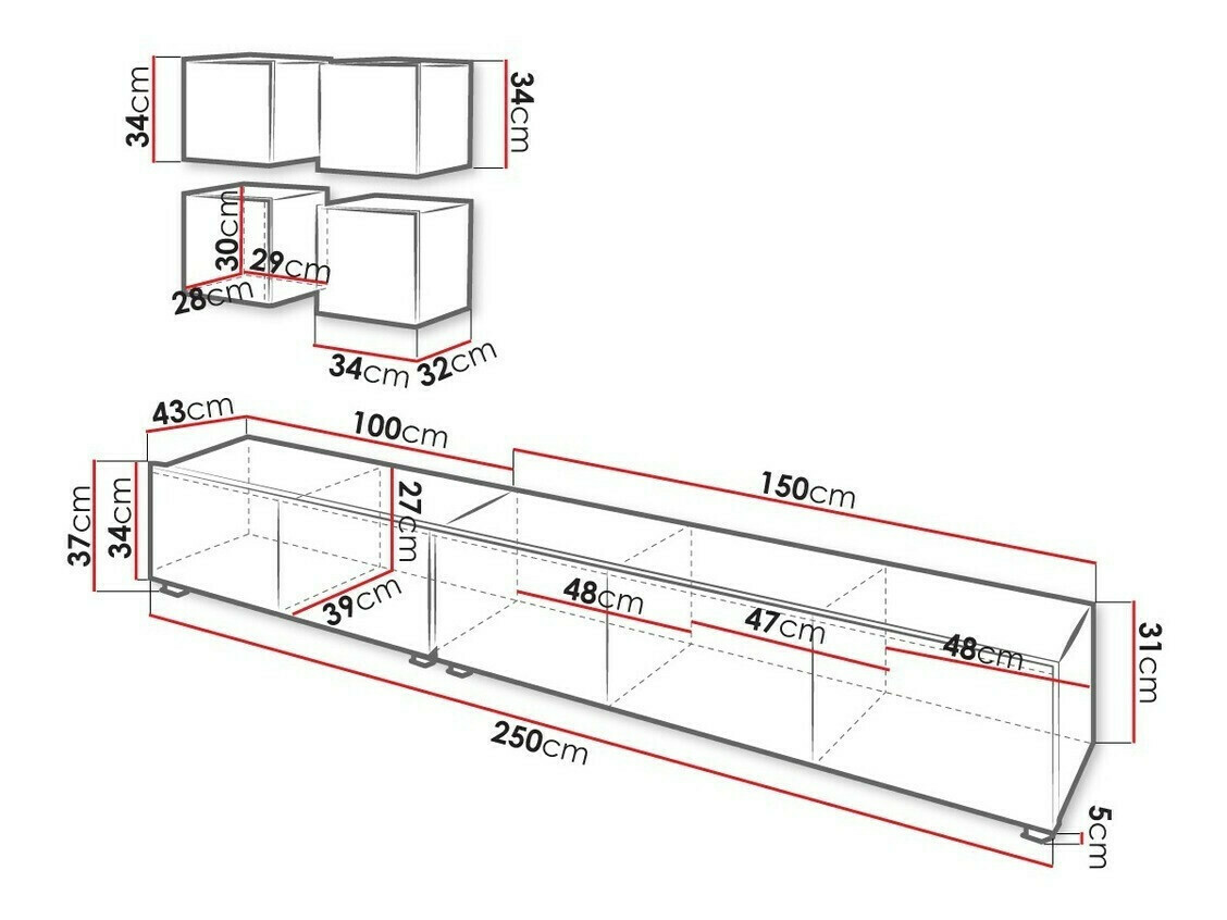 Set za dnevnu sobu Tivdalu 132 (Zlatni hrast + Belo + Sjajno belo)