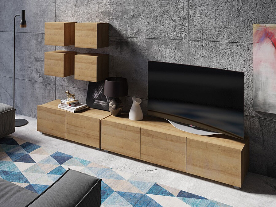 Set za dnevnu sobu Tivdalu 132 (Zlatni hrast)