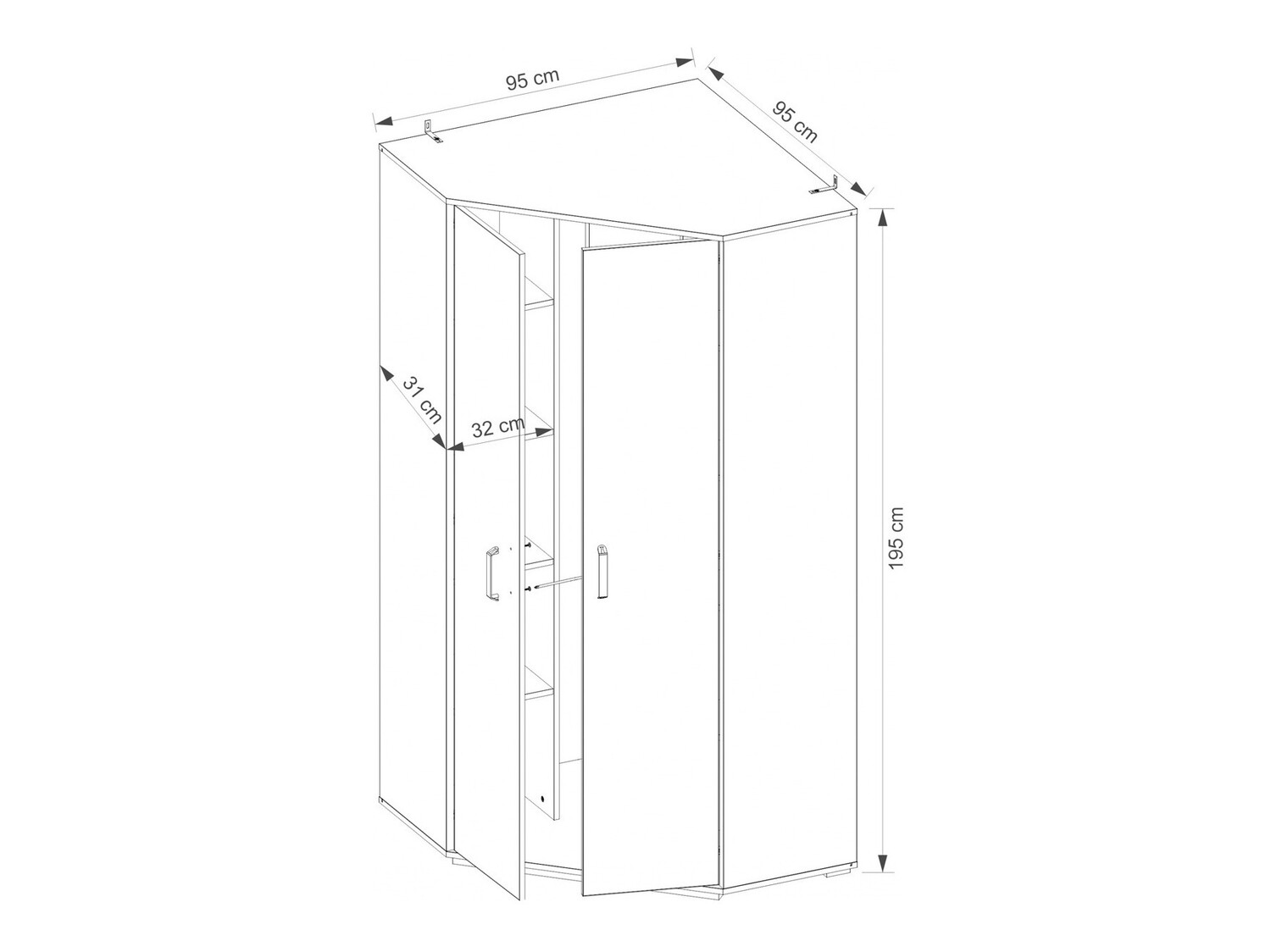 Ugaoni ormar Orlveno 119