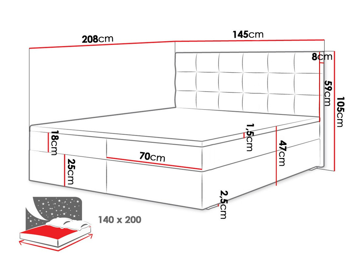 Boxspring krevet Memphis 115 (Rico 01)