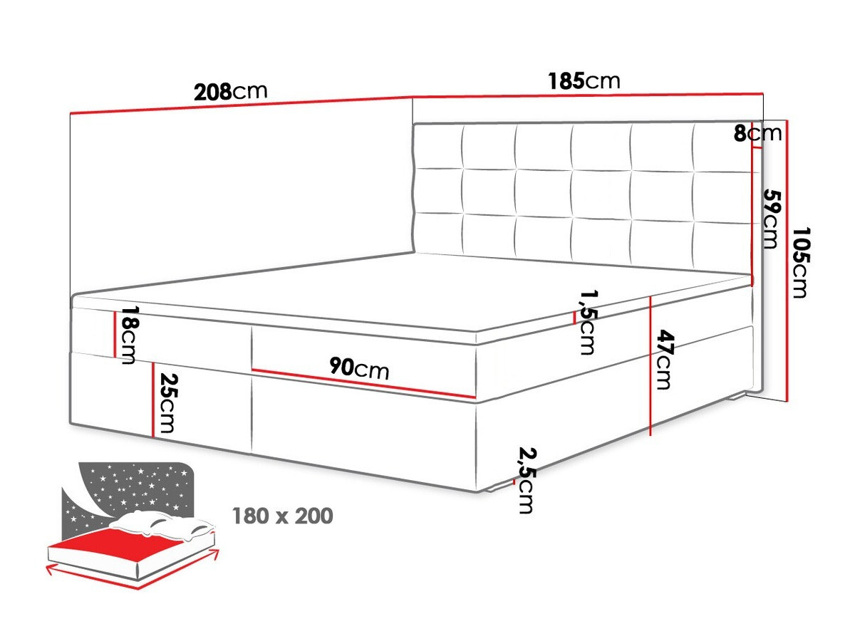 Boxspring krevet Memphis 115 (Rico 13)