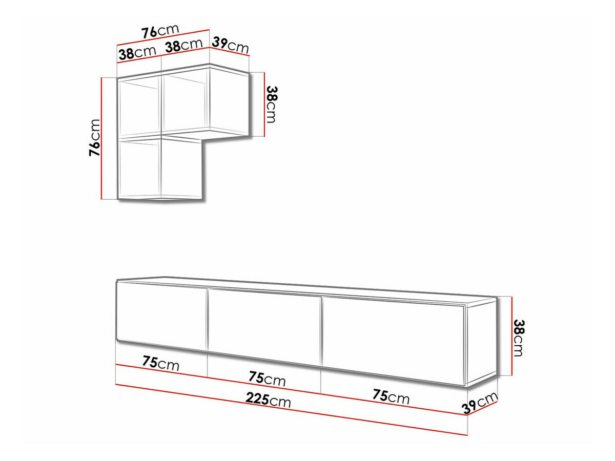 Set za dnevnu sobu Corbele 111 (Belo)