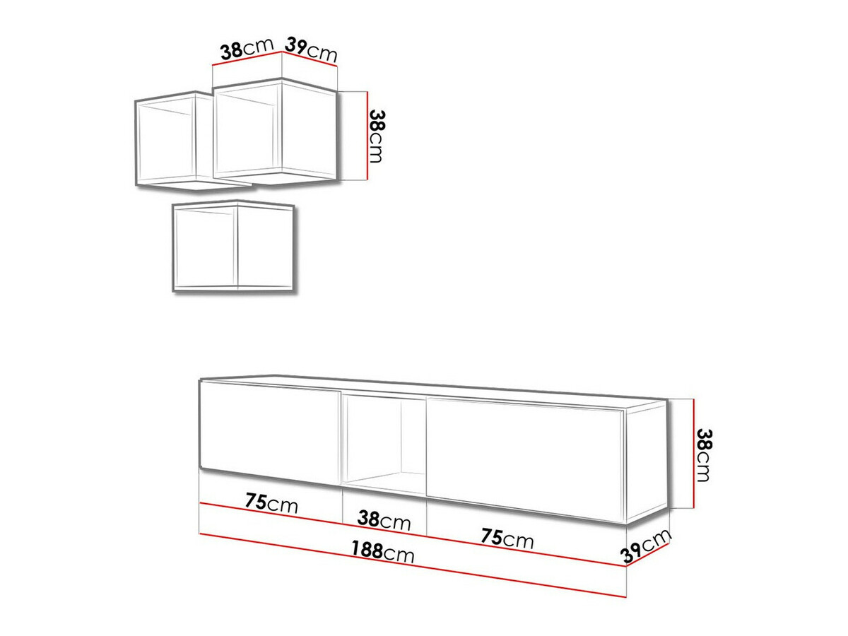 Set za dnevnu sobu Corbele 113 (Belo)