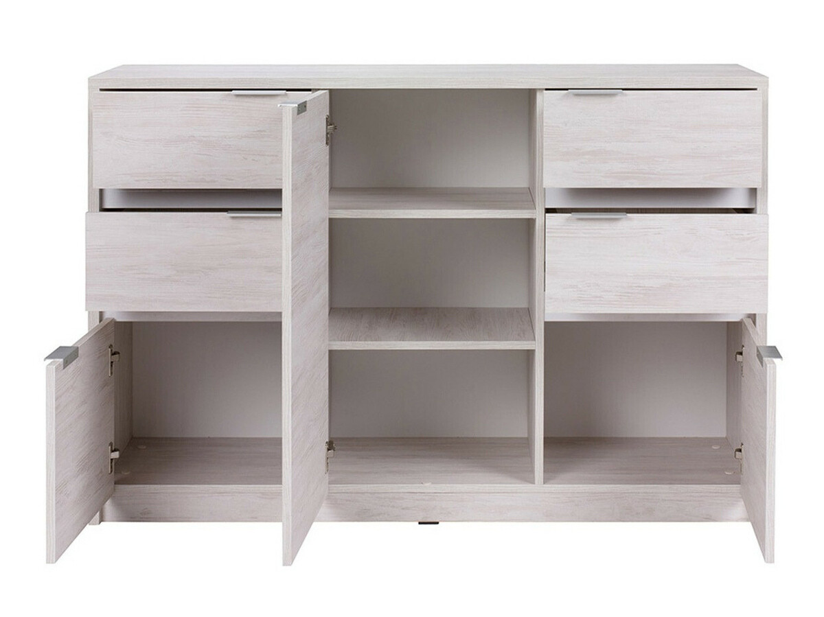 Set za dnevnu sobu Fivelbo 117 (Manastirski hrast + Crna visoki sjaj)