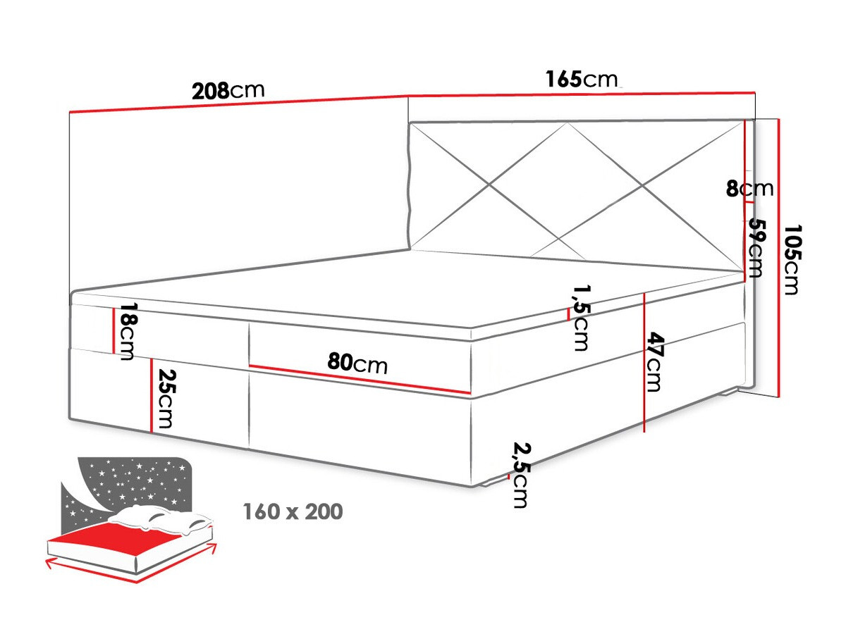Boxspring krevet Memphis 117 (Rico 01)