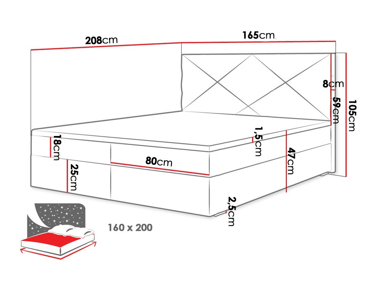 Boxspring krevet Memphis 117 (Rico 18)