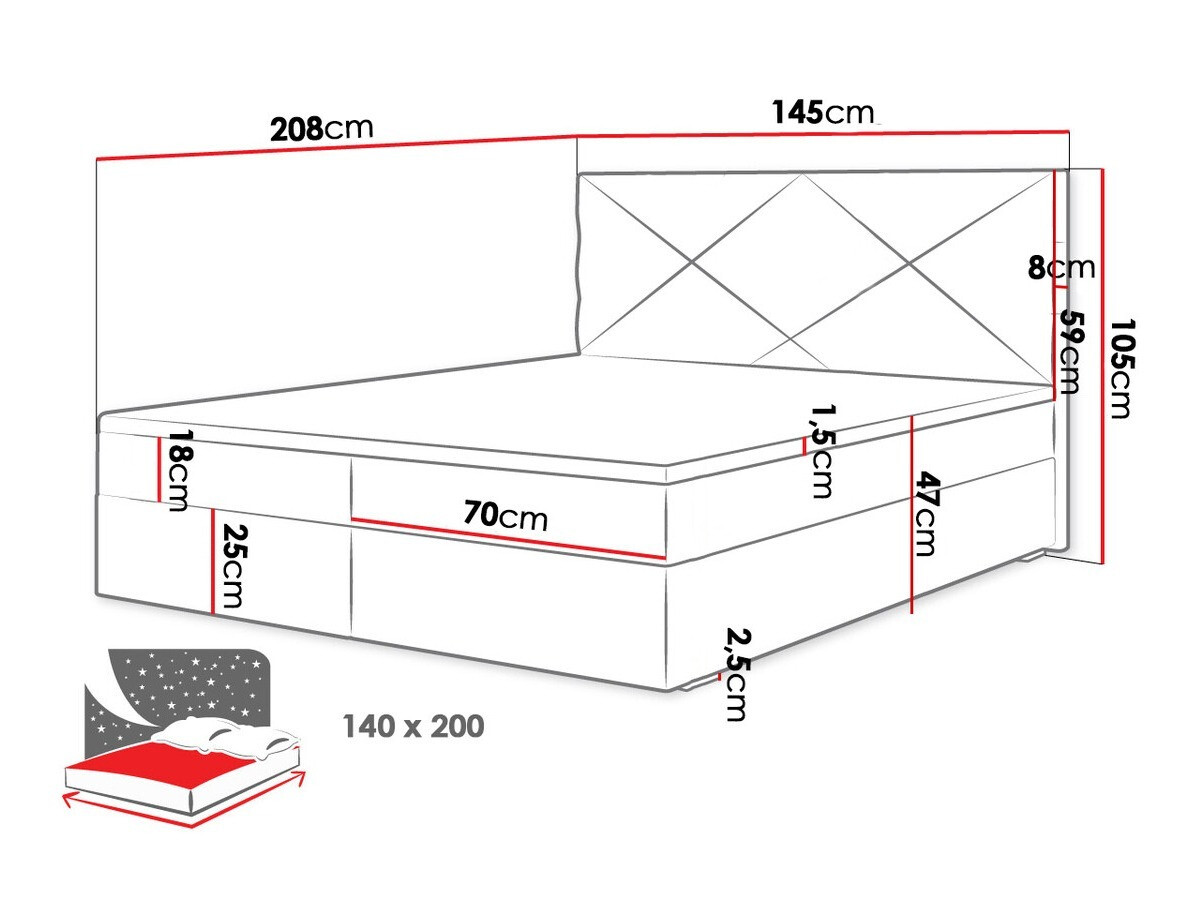 Boxspring krevet Memphis 117 (Rico 23)