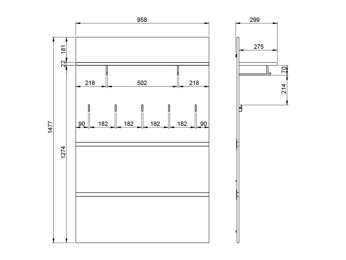 Čiviluk Elitivi 102 (Antracit + Navarra hrast)