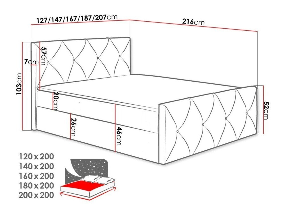 Boxspring krevet Baltimore 150 (Zetta 297)