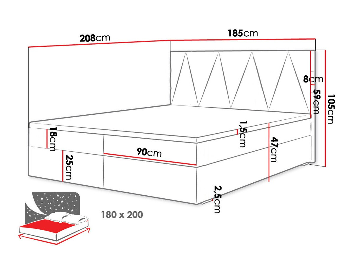 Boxspring krevet Memphis 116 (Rico 01)