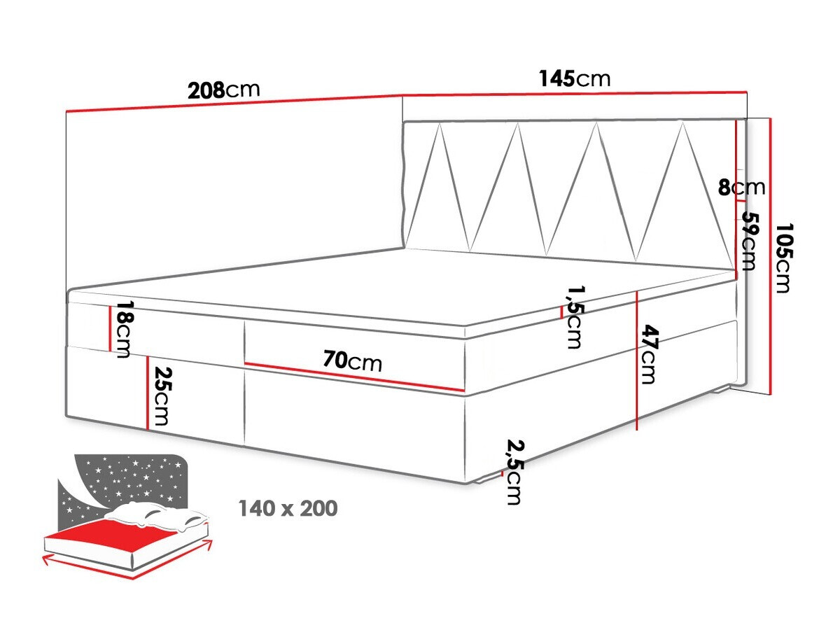 Boxspring krevet Memphis 116 (Rico 18)