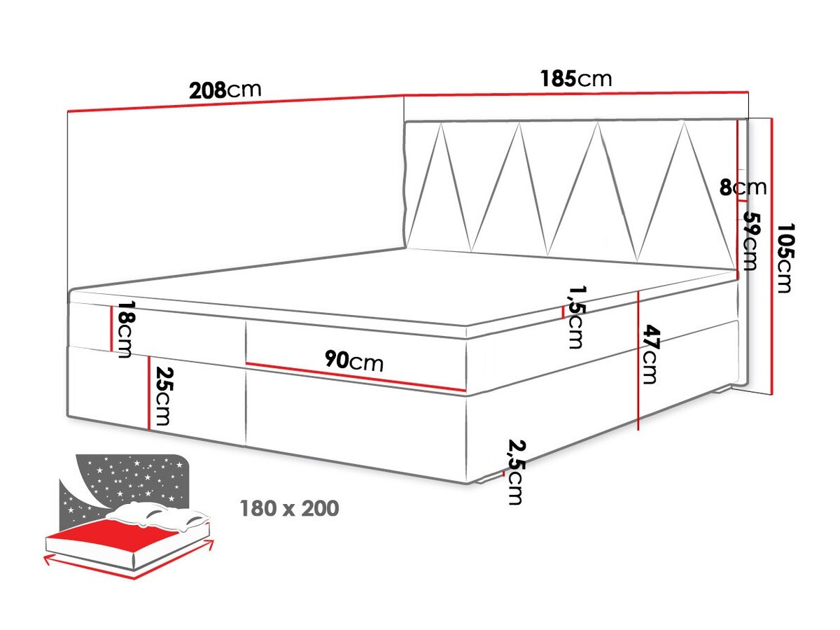 Boxspring krevet Memphis 116 (Rico 23)
