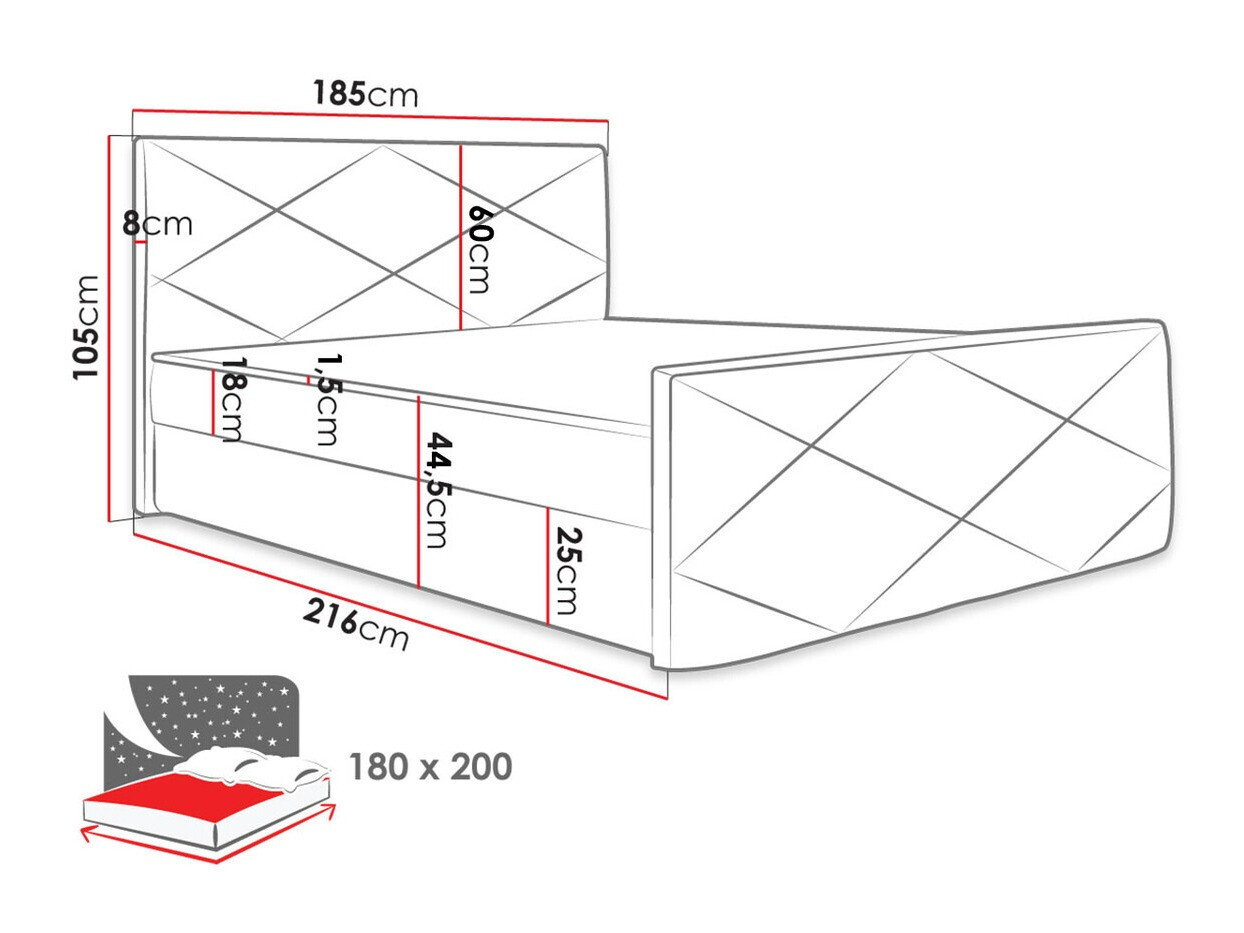 Boxspring krevet Memphis 120 (Rico 01)