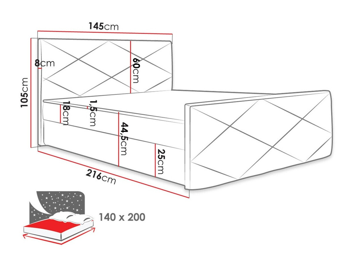 Boxspring krevet Memphis 120 (Rico 23)