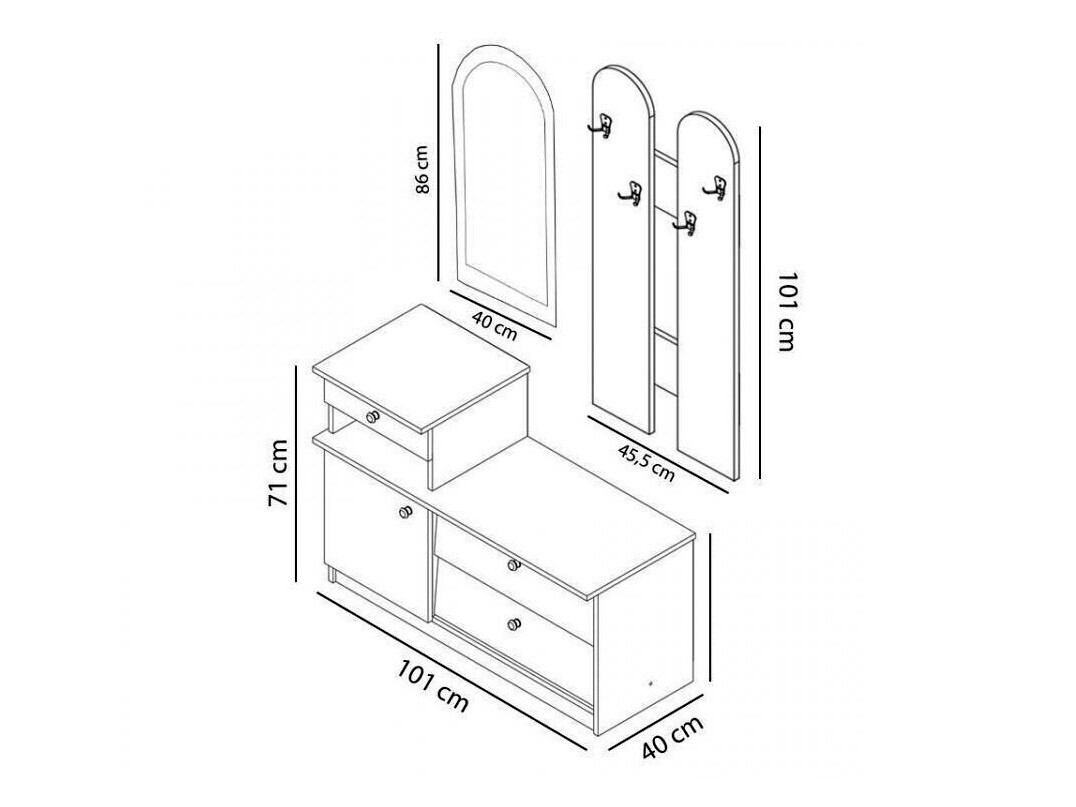 Set za hodnik Murrieta 117 (Sonoma hrast)