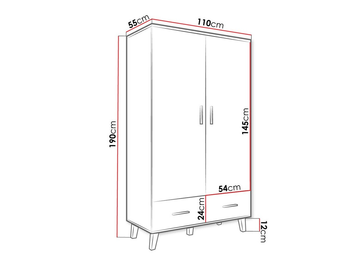 Ormar Larfloi 111 (Вотан храст + Crno)