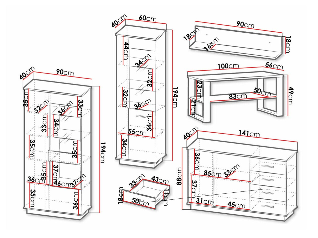 Set za dnevnu sobu Tenodeu 117