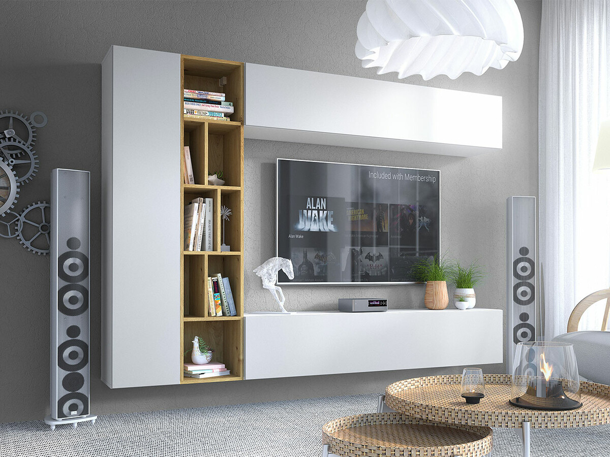 Set za dnevnu sobu Comfivo Natura (Belo + Artisan hrast)