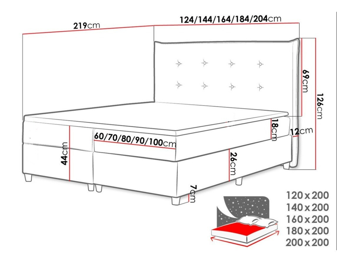 Boxspring krevet Baltimore 151 (Zetta 304)