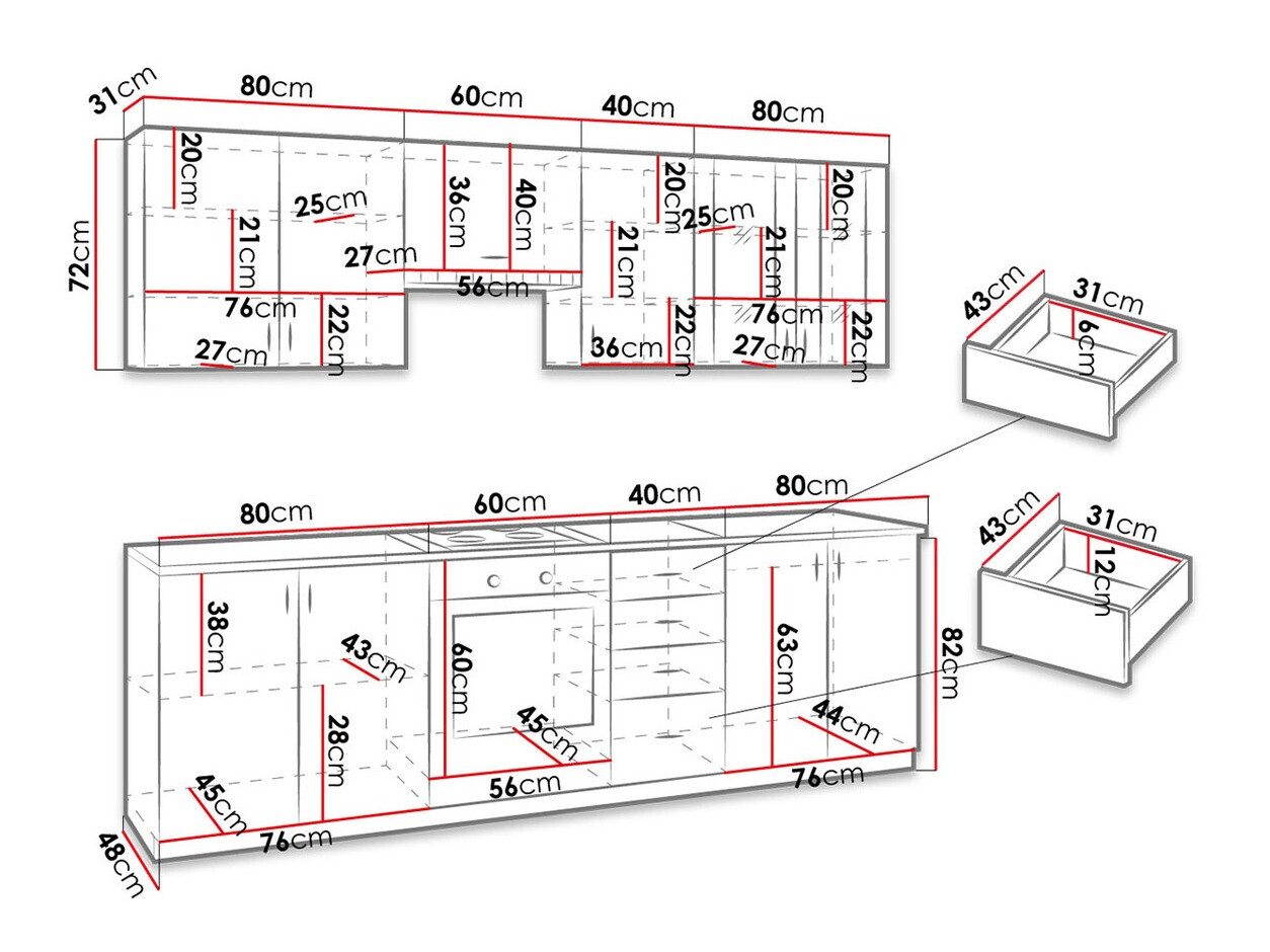 Kuhinjski set Tucson 166