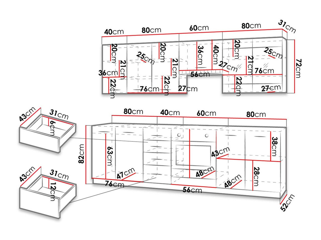 Kuhinjski set Tucson 167