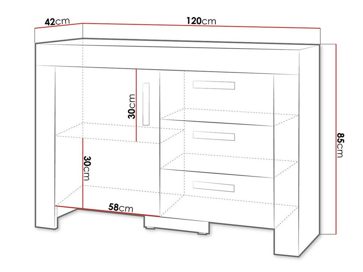 Komoda Melfeli 108 (Sonoma hrast)