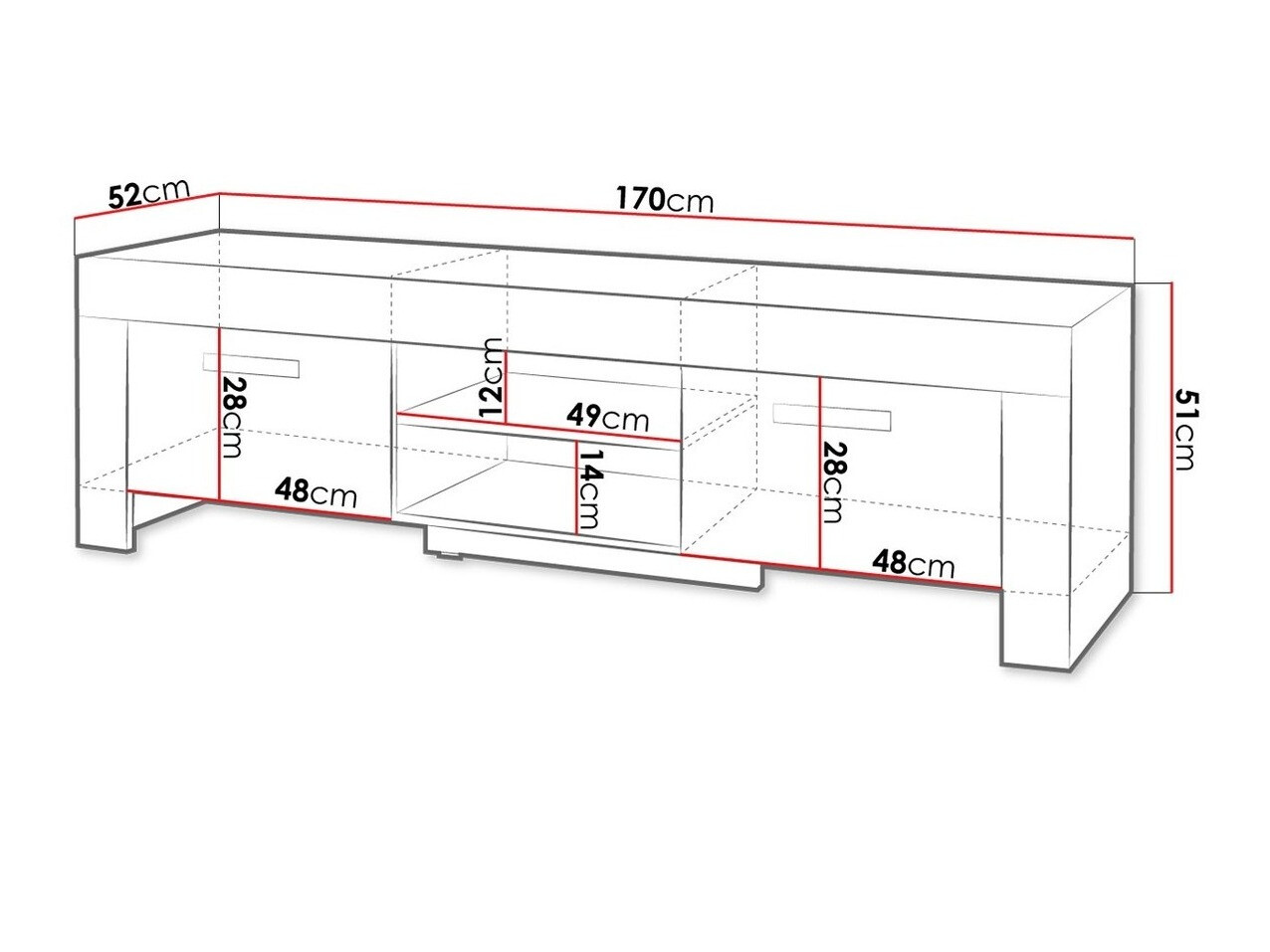 TV komoda Melfeli 111 (Sonoma hrast)