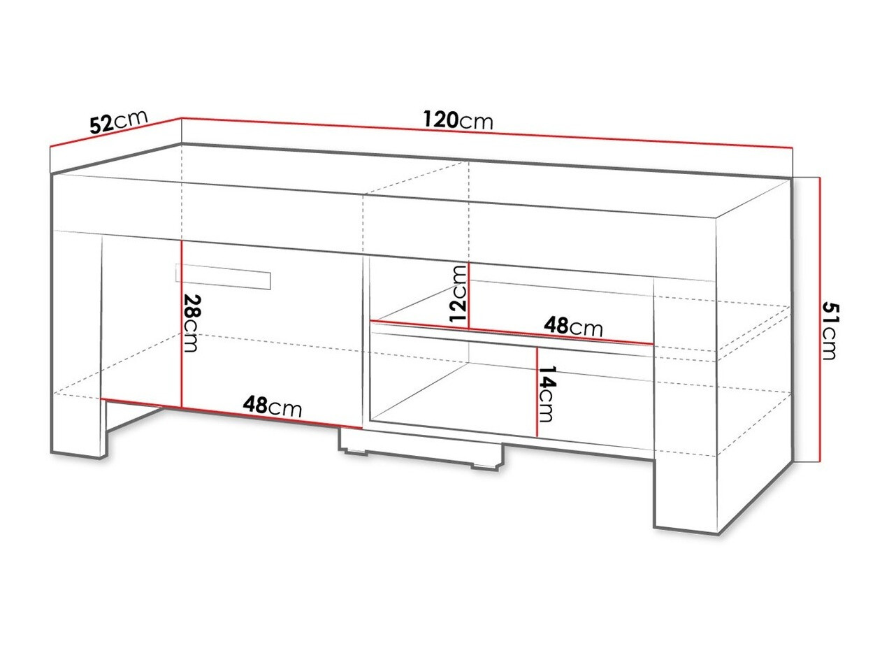 TV komoda Melfeli 112 (Sonoma hrast)