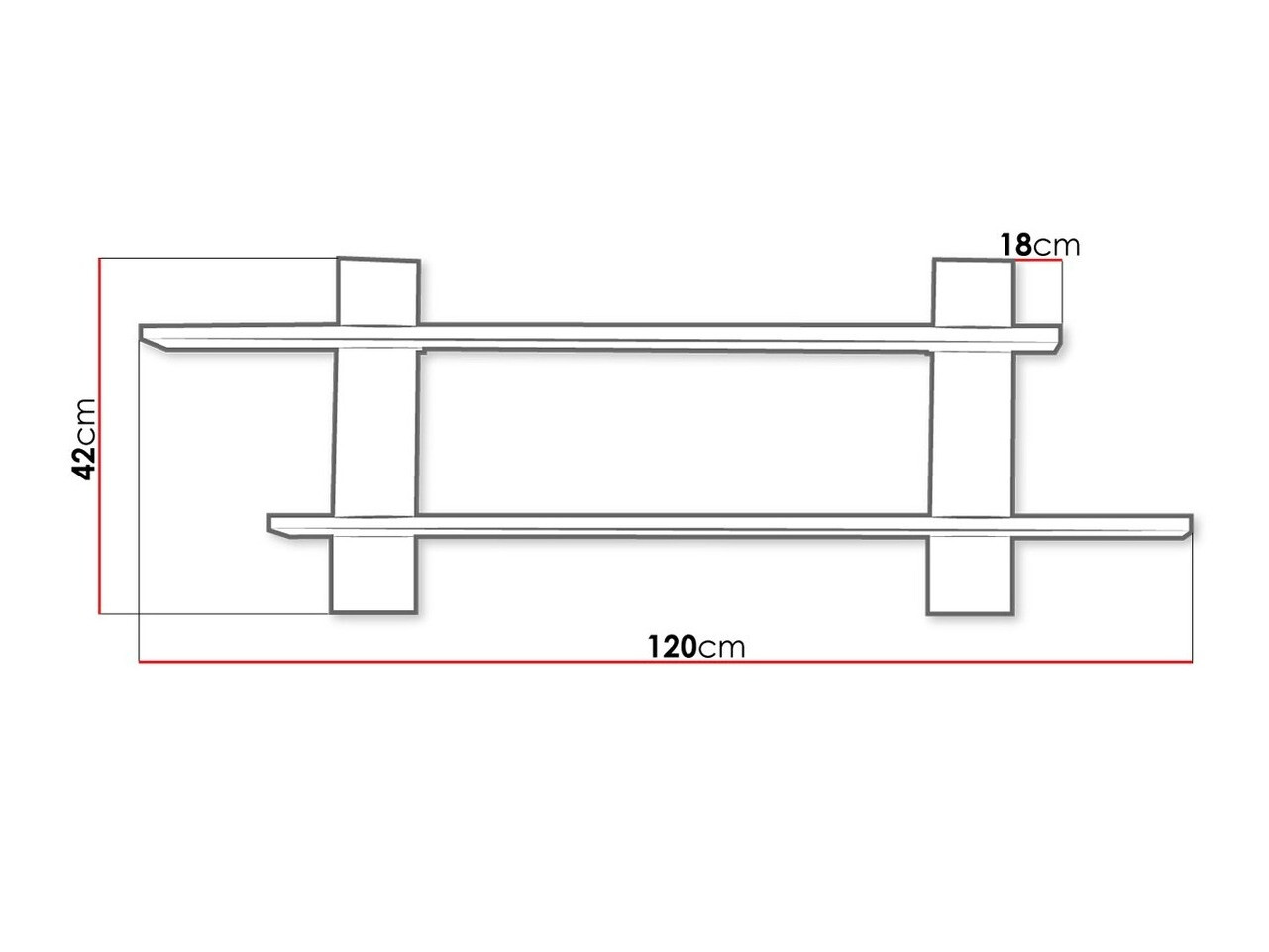 Zidna polica Melfeli 120 (Sonoma hrast)